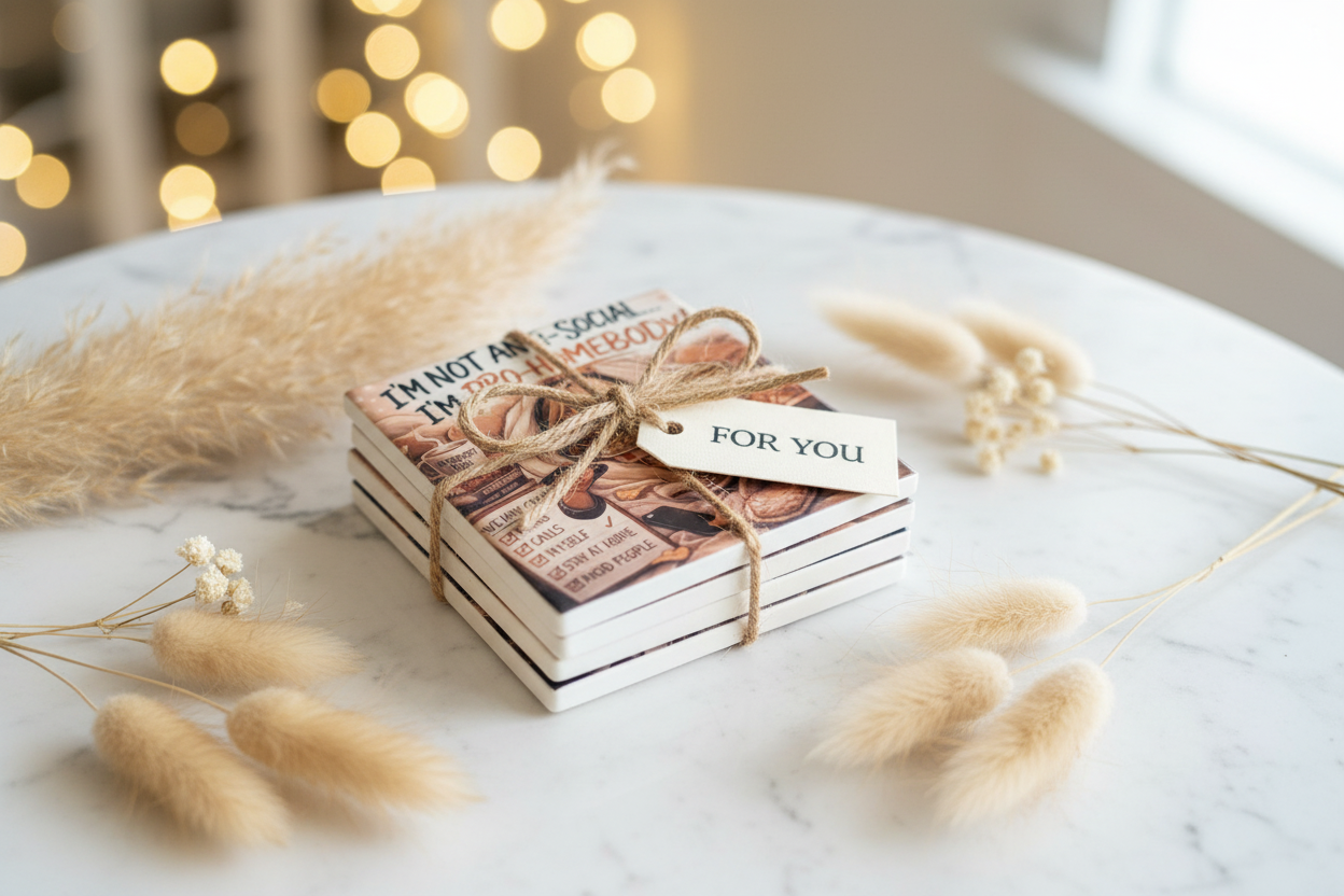 I'm Not Anti-Social, I'm Pro-Homebody | Funny Ceramic Tile Coaster