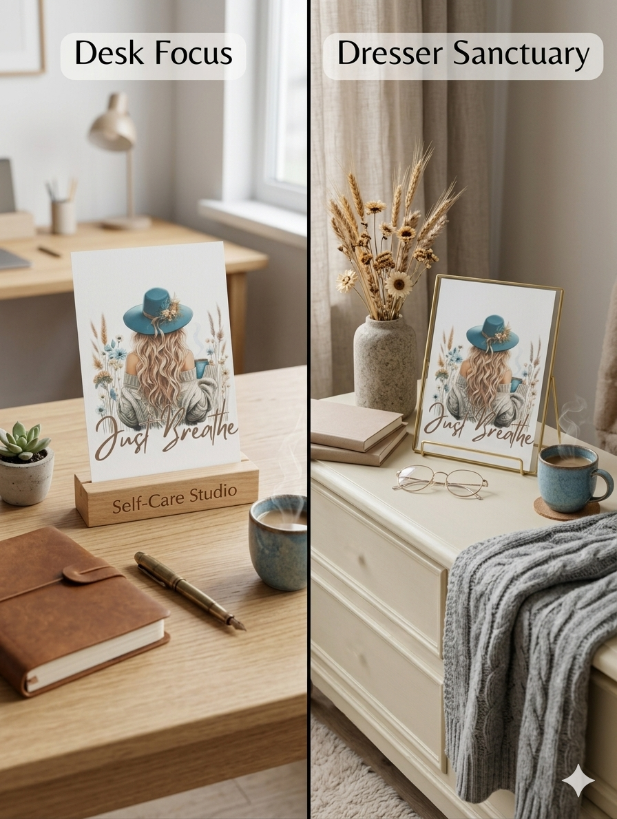 Just Breathe Fine Art Tin Print | Cozy Farmhouse Decor