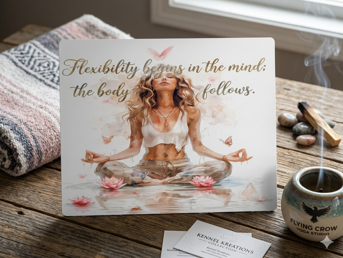 "Flexibility Begins in the Mind" Custom Art Print | Yoga & Meditation Decor