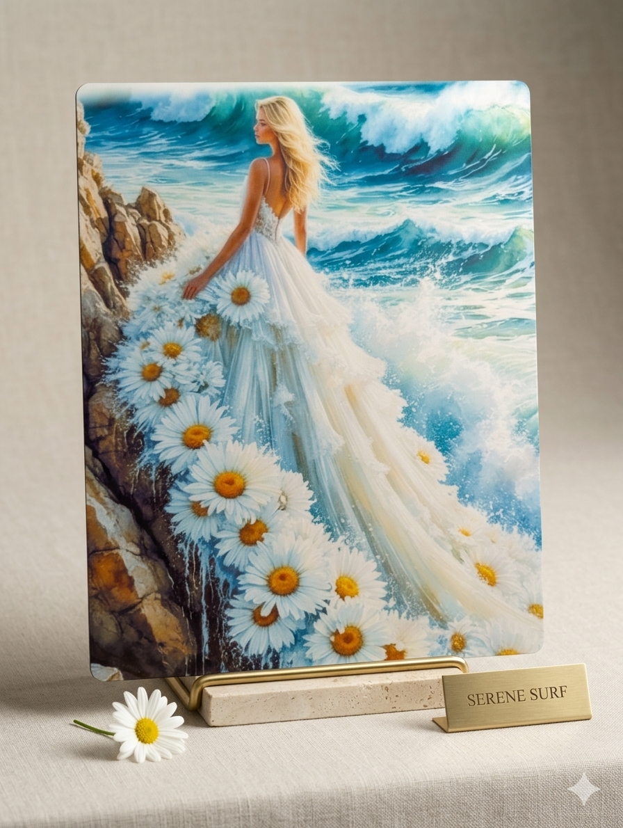 The Oceanic Daisy Premium Metal Art Print – Coastal Elegance Limited Edition