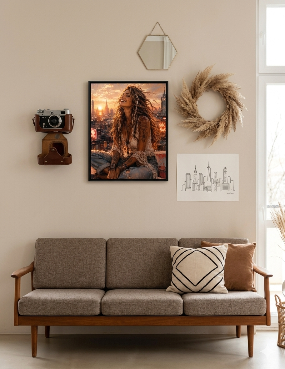 Wild Heart Boho Metal Print – Limited Edition Urban Sunset Wall Art