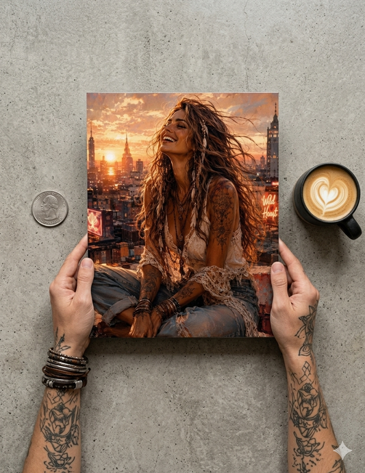 Wild Heart Boho Metal Print – Limited Edition Urban Sunset Wall Art